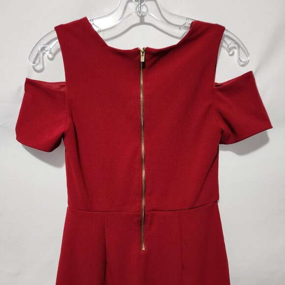 Express Red Cold Shoulder Cocktail Dress - Size 2 - Picture 6 of 14